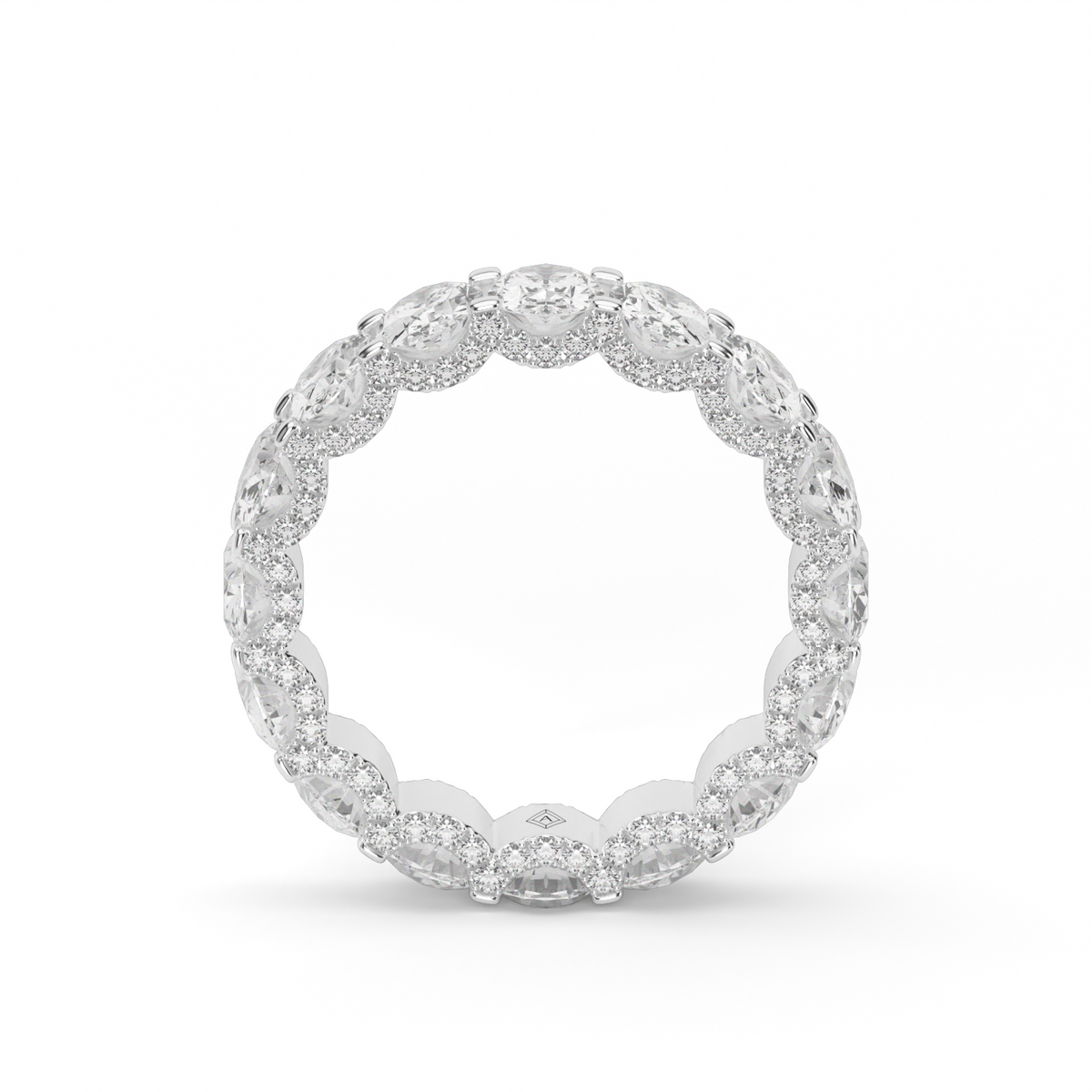 Elegant Oval  Eternity Ring — 14K White Gold / Lab Diamond (image)