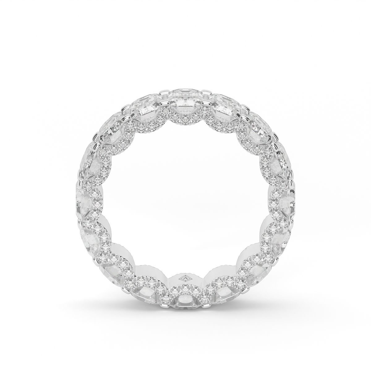 Elegant Emerald  Eternity Ring — 14K White Gold / Lab Diamond (image)