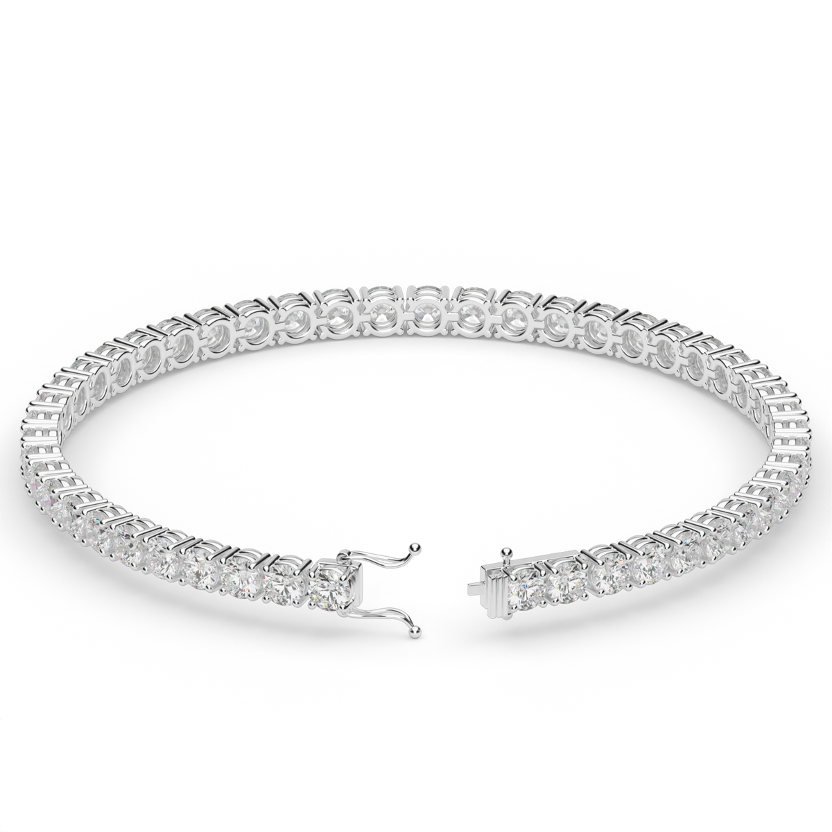 7 Carat Four Prong Diamond Tennis Bracelet — 14K White Gold / Lab Diamond (image)
