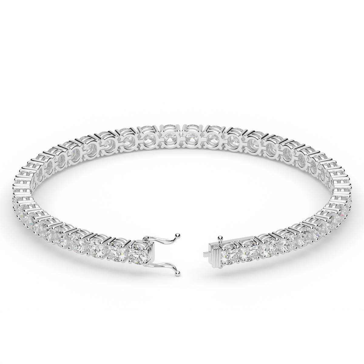 9 Carat Four Prong Diamond Tennis Bracelet — 14K White Gold / Lab Diamond (image)