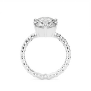White Gold Solitaire Round Shape Diamond Engagement Ring With Prong Setting.