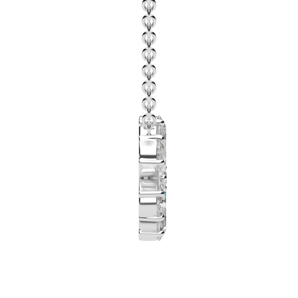 Floral-Inspired Pear-Shaped Diamond Pendant — 14K White Gold / Lab Diamond (image)