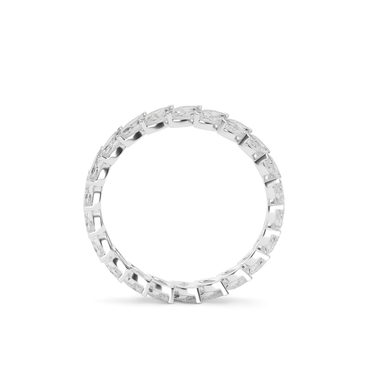 Elegant Marquise Cut Diamond Eternity Ring — 14K White Gold / Lab Diamond (image)