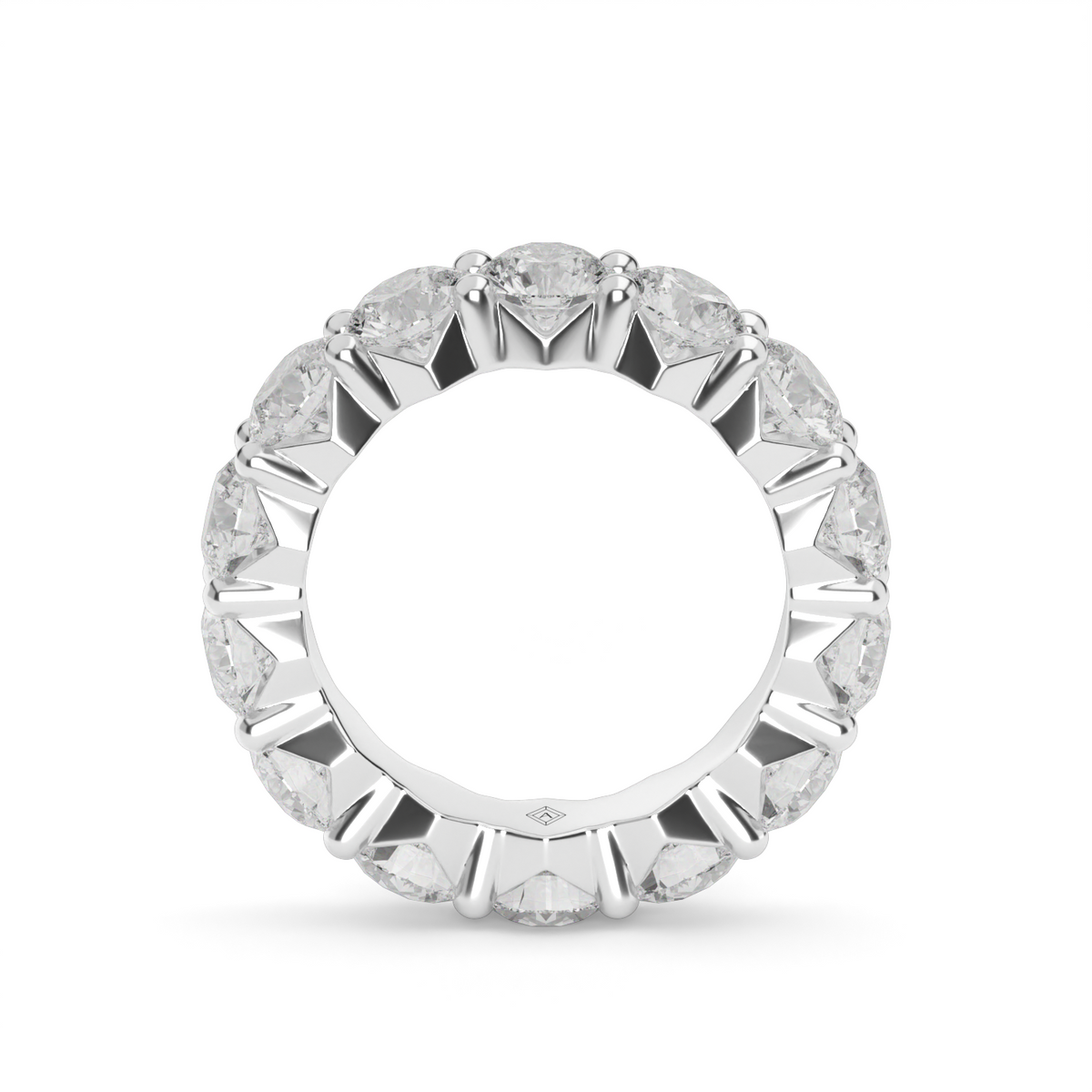 5 Ct Shared Prong Round Diamond Eternity Ring — 14K White Gold / Lab Diamond (image)