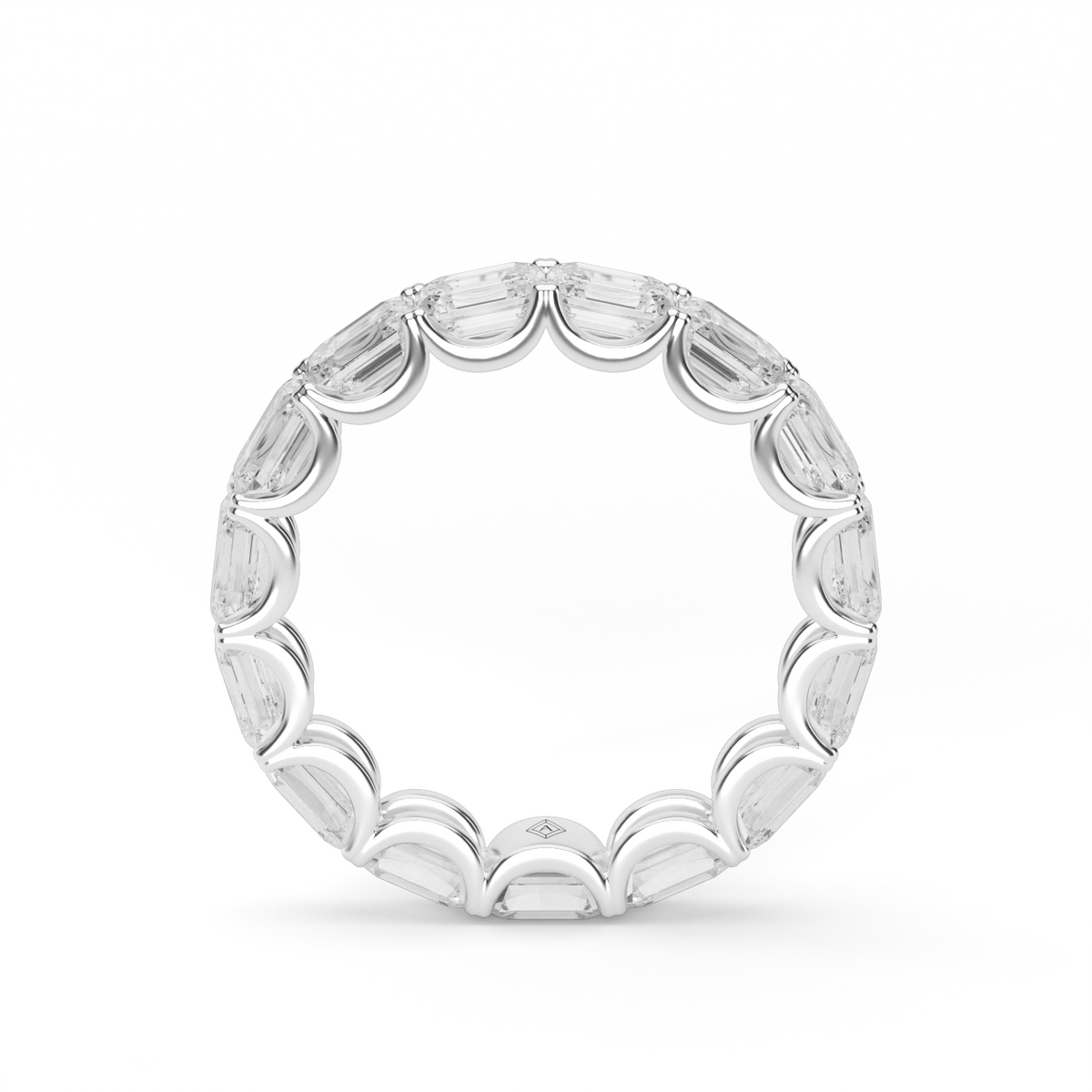 Split Prong Emerald Diamond Eternity Ring — 14K White Gold / 5 / Lab Diamond (image)