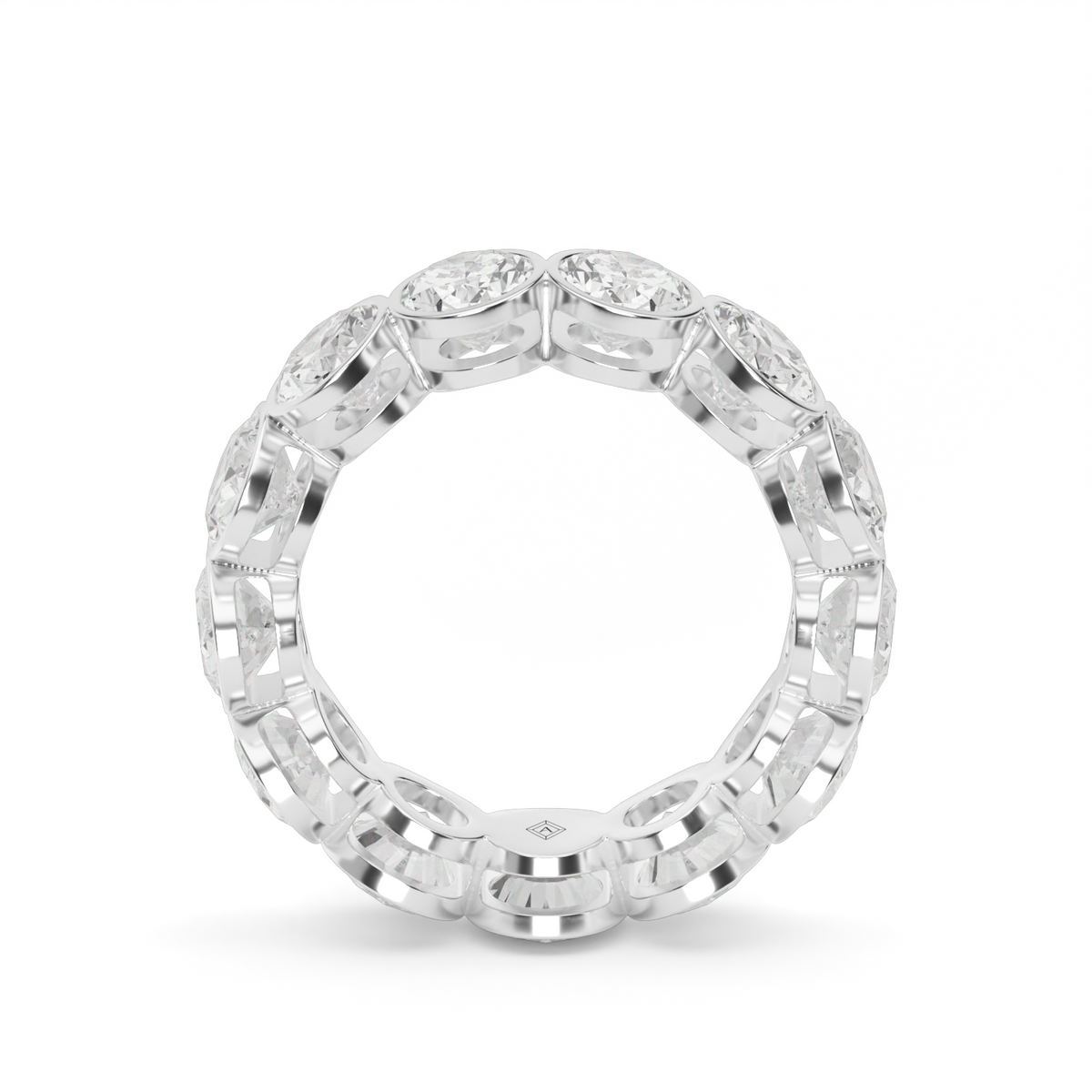 Oval Bezel Eternity Ring — 14K White Gold / 4 / Lab Diamond (image)