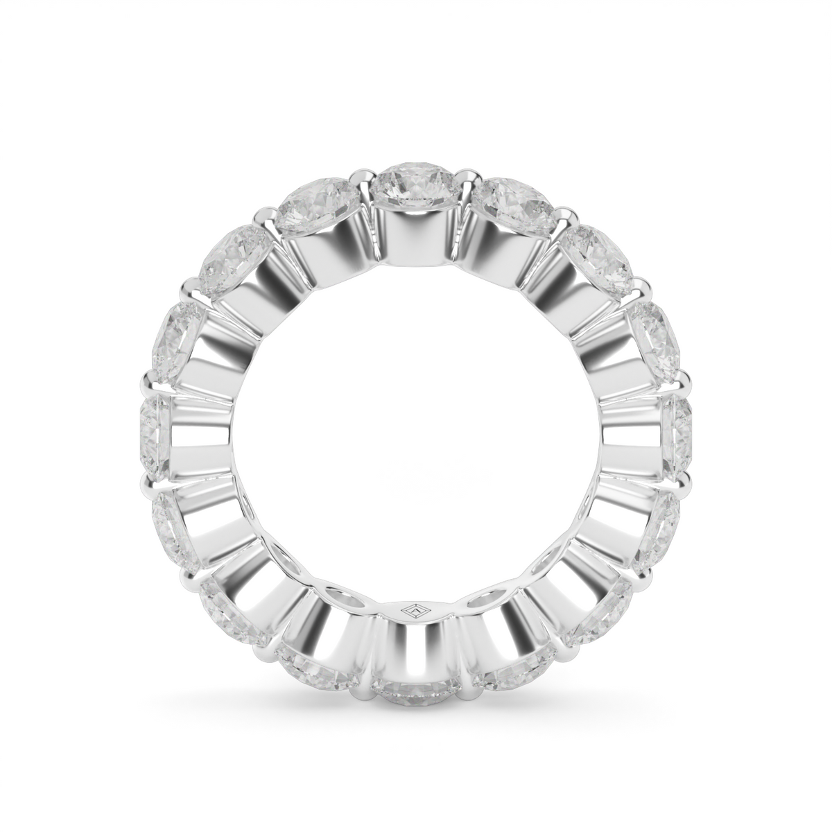 4 Carat Single Shared Prong Diamond Eternity Ring — 14K White Gold / Lab Diamond (image)