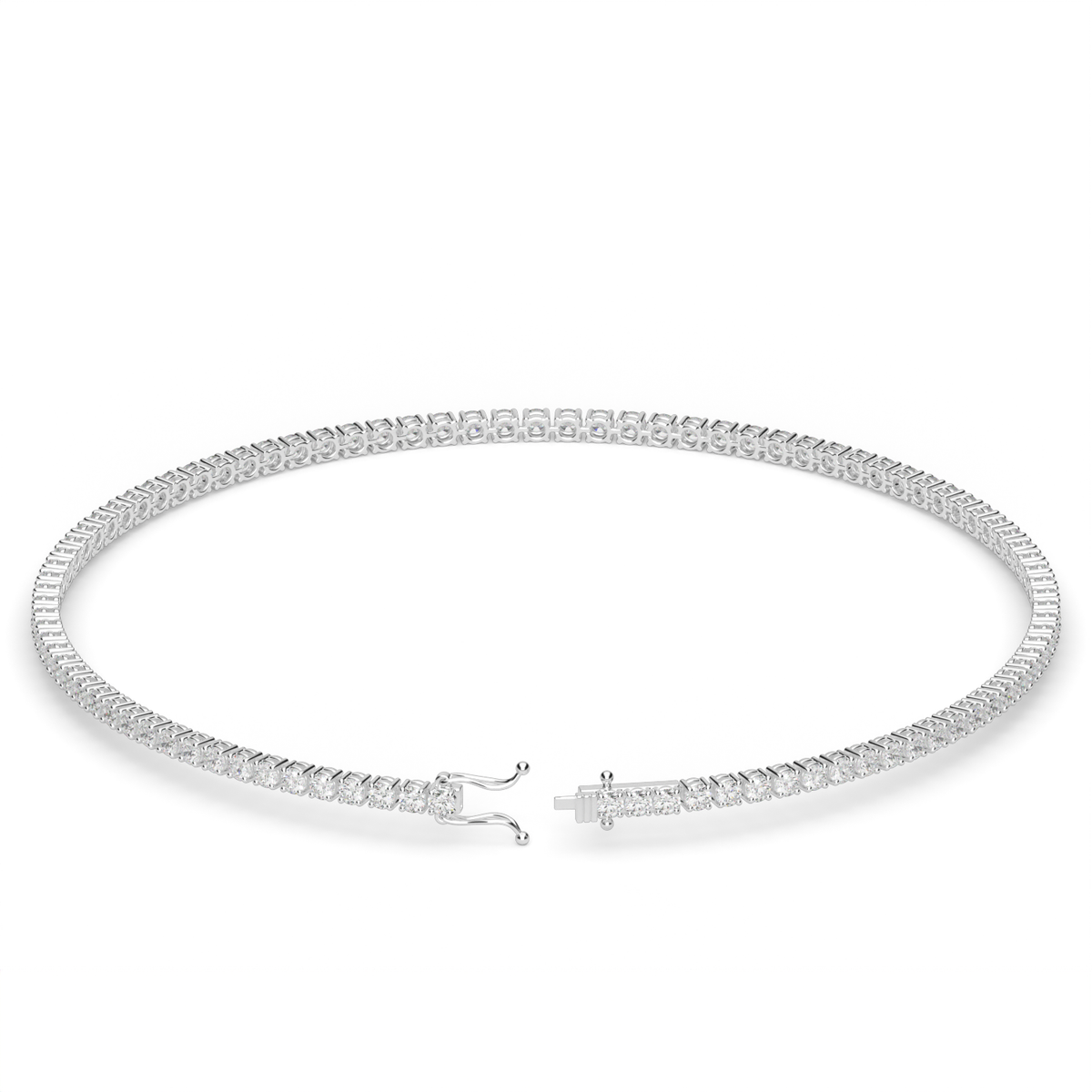 1 Carat Four Prong Diamond Tennis Bracelet — 14K White Gold / Lab Diamond (image)