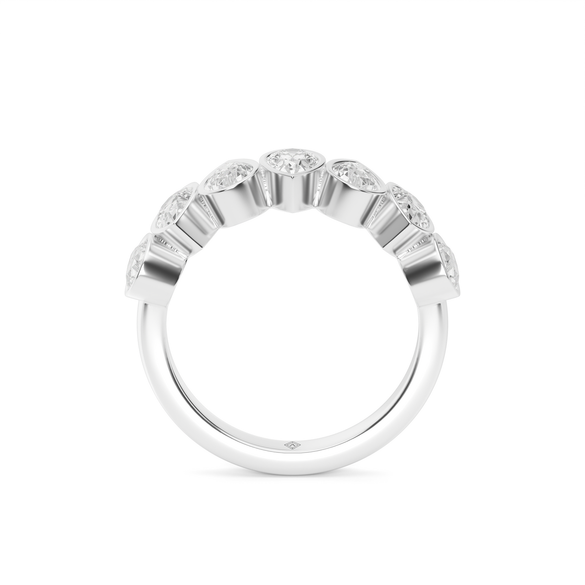 2 Carat Alternating Pear Shape Diamond Anniversary Ring — 14K White Gold / Lab Diamond (image)