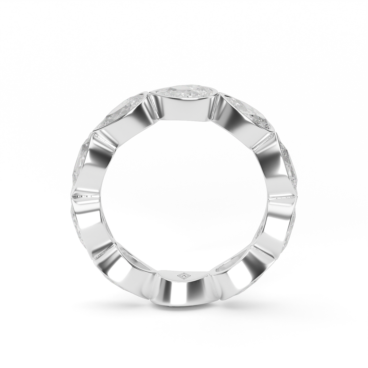 East-West Bezel Pear Eternity Ring — 14K White Gold / 3 / Lab Diamond (image)