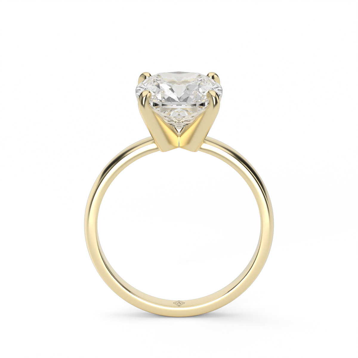 Comfort Fit Solitaire Engagement Ring (Six Prong) — 14K Yellow Gold / Cushion (image)