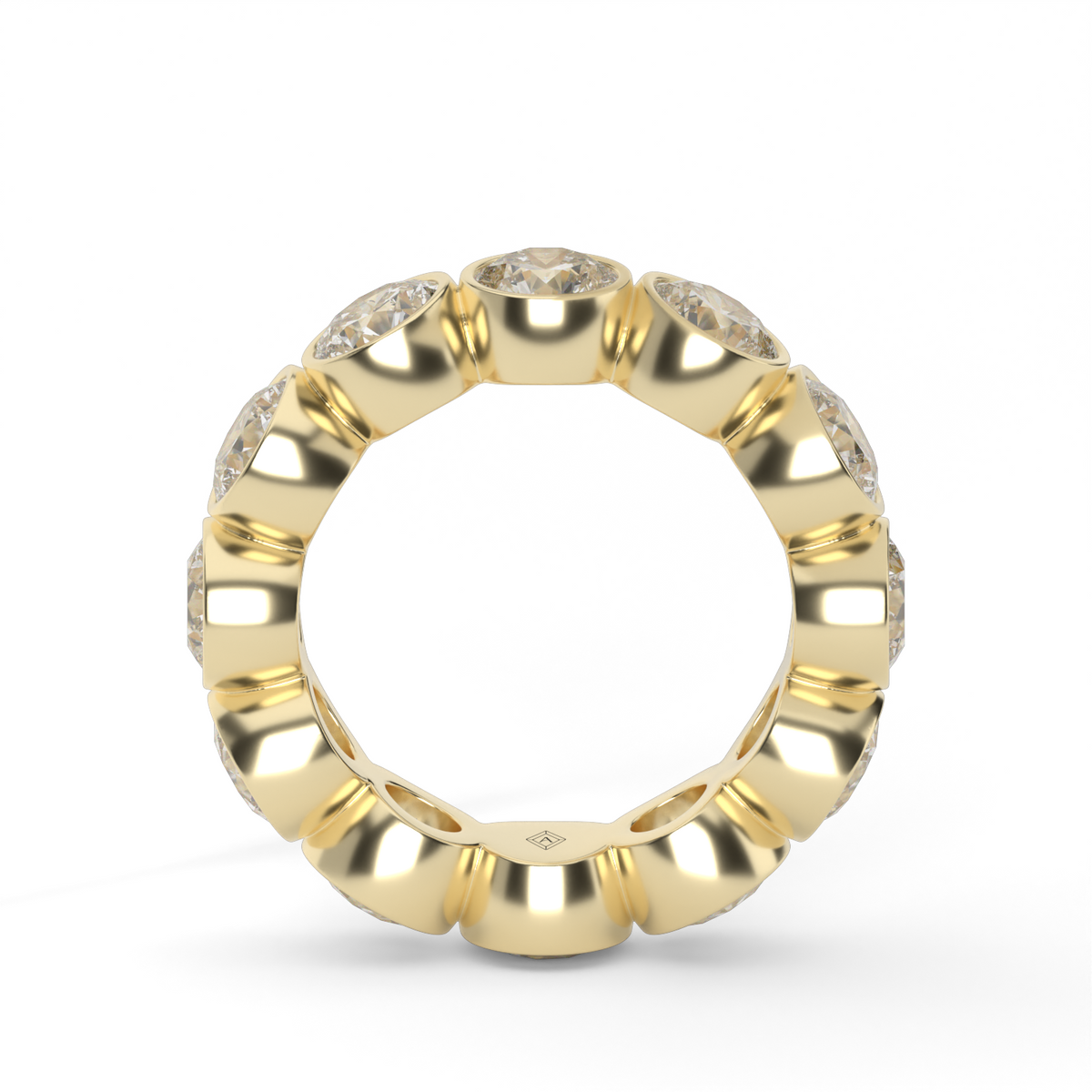 Round Bezel Diamond Eternity Ring — 14K Yellow Gold / 6 / Lab Diamond (image)