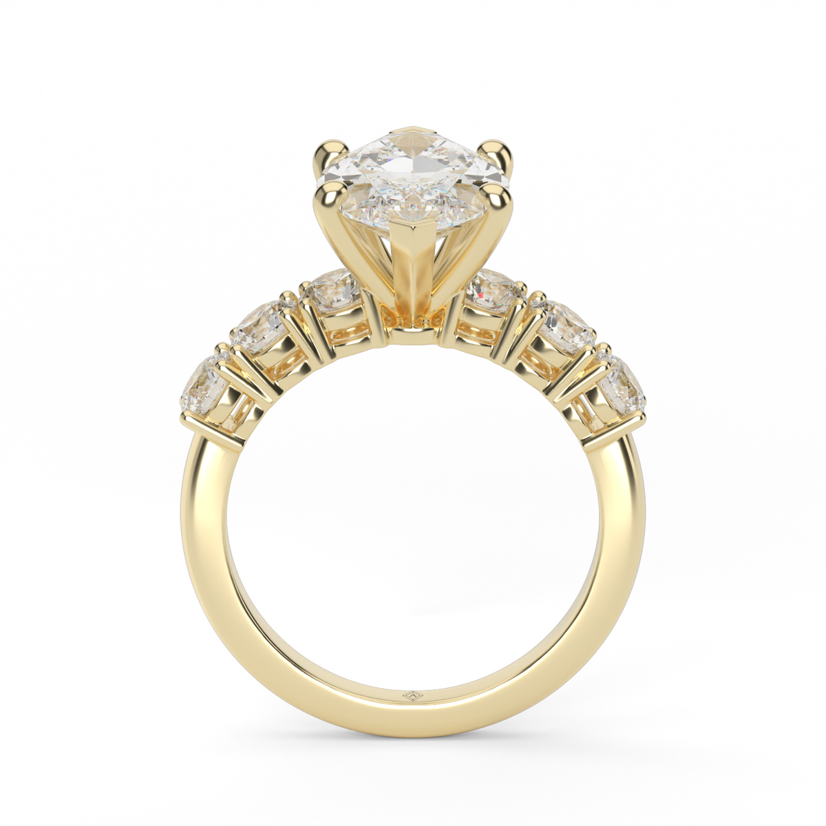 Prong Set Diamond Engagement Ring — 14K Yellow Gold / Marquise / Lab Diamond (image)