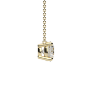 Yellow Gold Round Shape Diamond Solitaire Pendant With Prong Setting