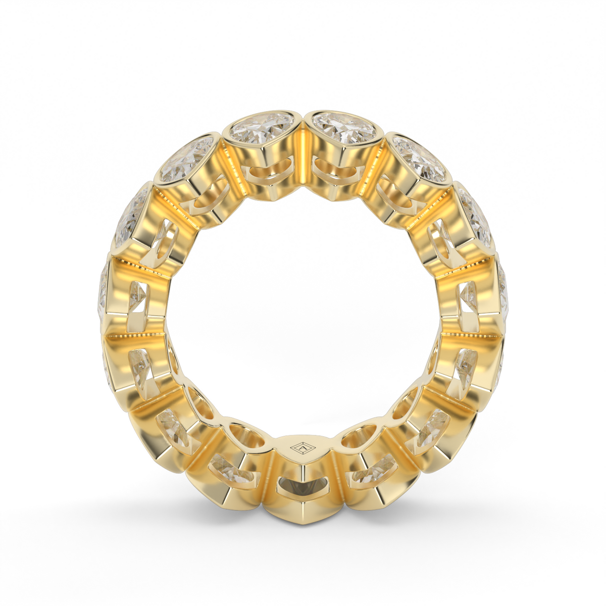 Pear Shape Bezel Eternity Ring — 14K Yellow Gold / 6 / Lab Diamond (image)