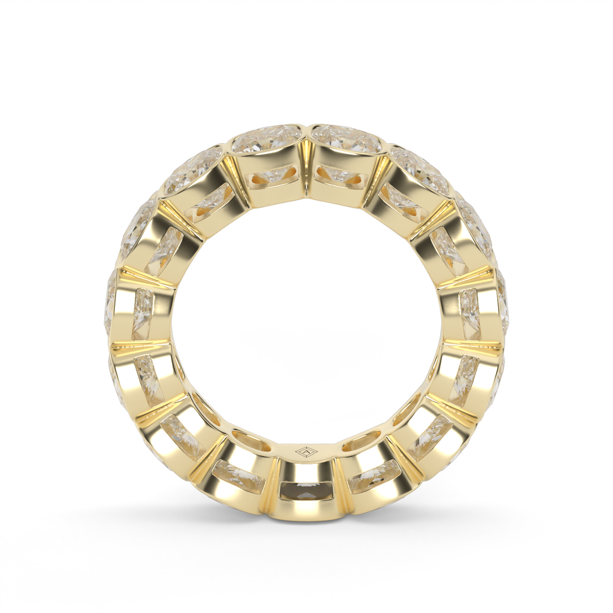 Cushion Cut Bezel Eternity Ring — 14K Yellow Gold / 6 / Lab Diamond (image)