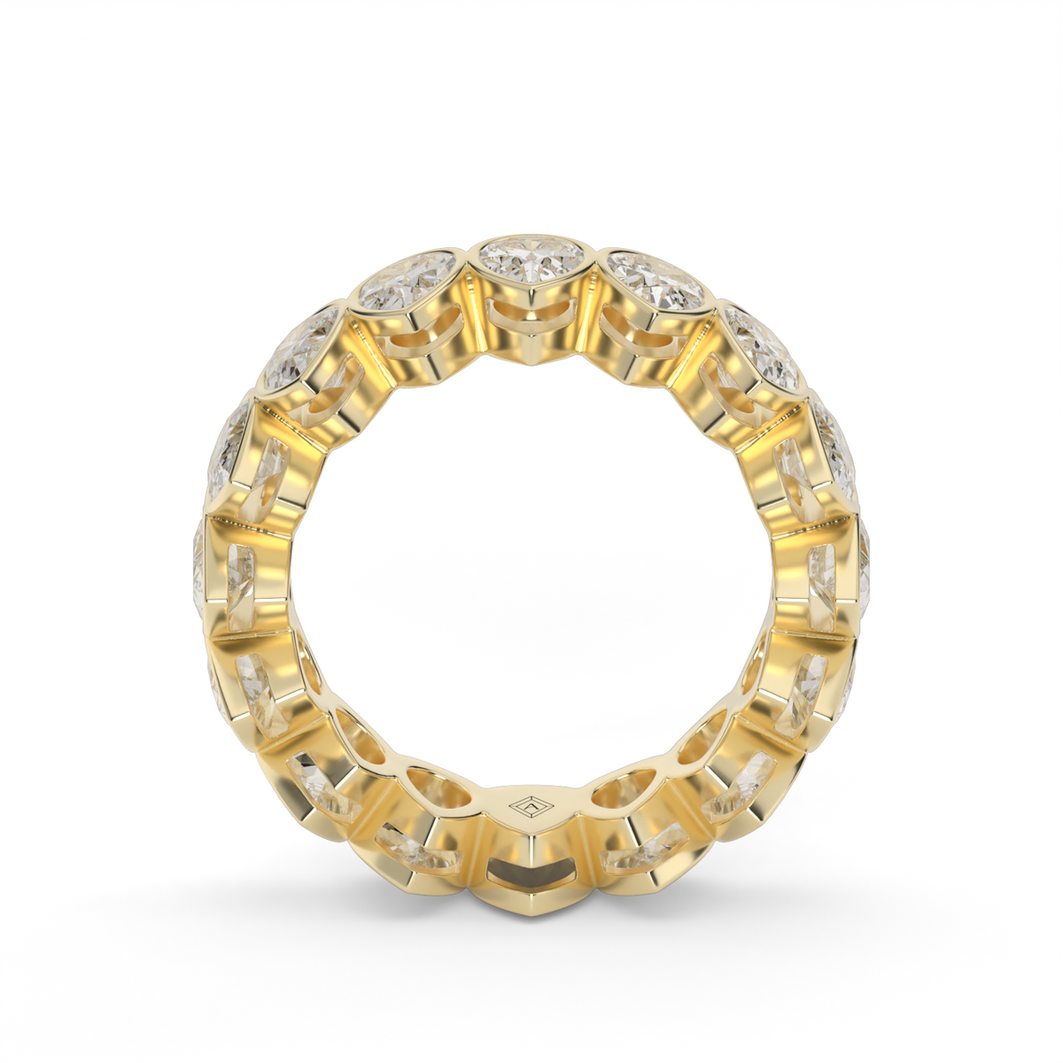 Pear Shape Bezel Eternity Ring — 14K Yellow Gold / 4 / Lab Diamond (image)