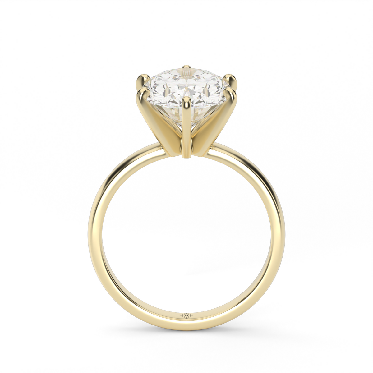 Comfort Fit Solitaire Engagement Ring (Six Prong) — 14K Yellow Gold / Oval (image)