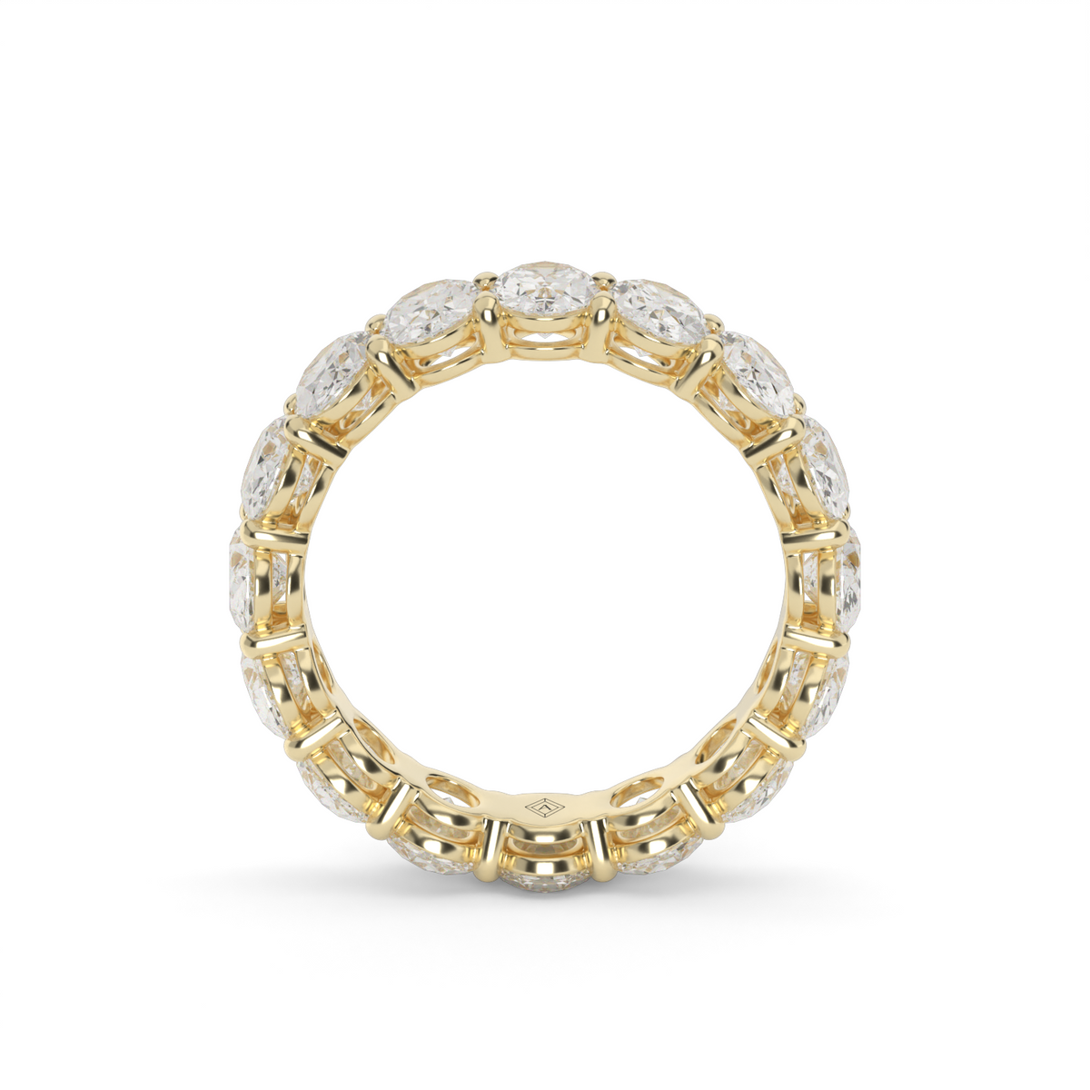 Oval Cut  Diamond Eternity Ring — 14K Yellow Gold / 4 / Lab Diamond (image)