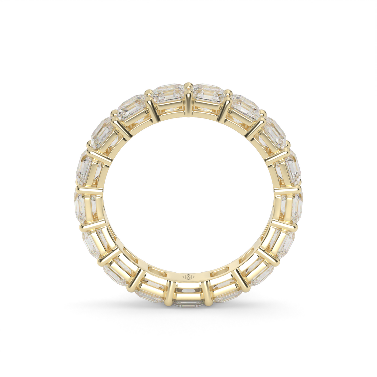 Asscher Cut Diamond Eternity Ring — 14K Yellow Gold / 4 / Lab Diamond (image)