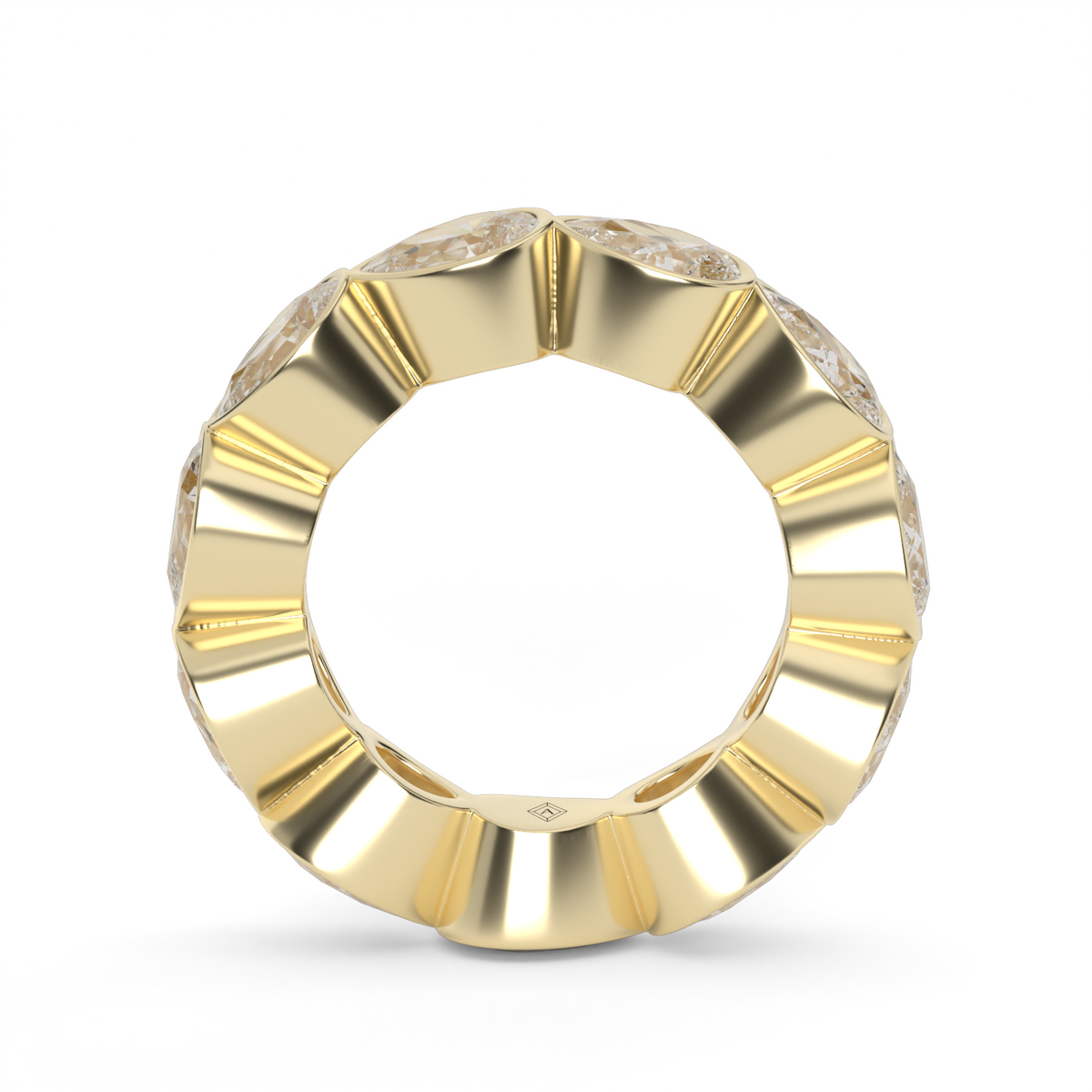 East-West Bezel Pear Eternity Ring — 14K Yellow Gold / 5 / Lab Diamond (image)
