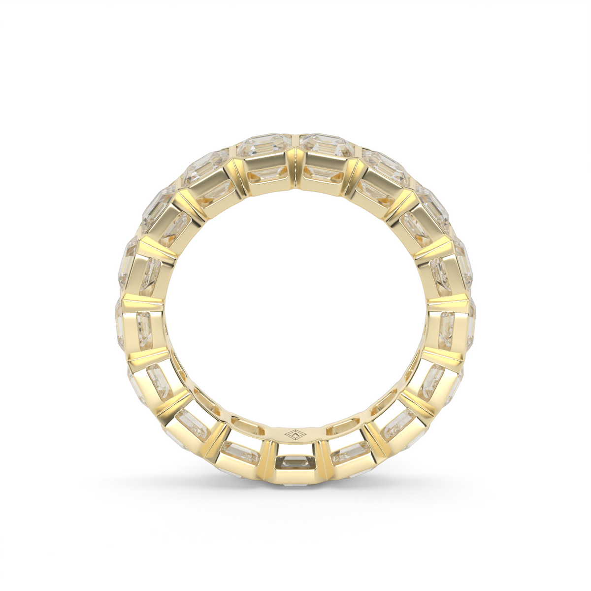 Asscher Cut Bezel Eternity Ring — 14K Yellow Gold / 4 / Lab Diamond (image)