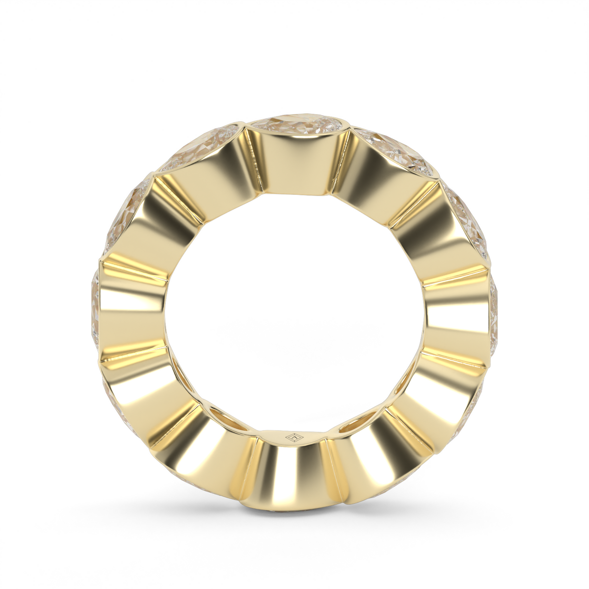 East-West Bezel Pear Eternity Ring — 14K Yellow Gold / 4 / Lab Diamond (image)
