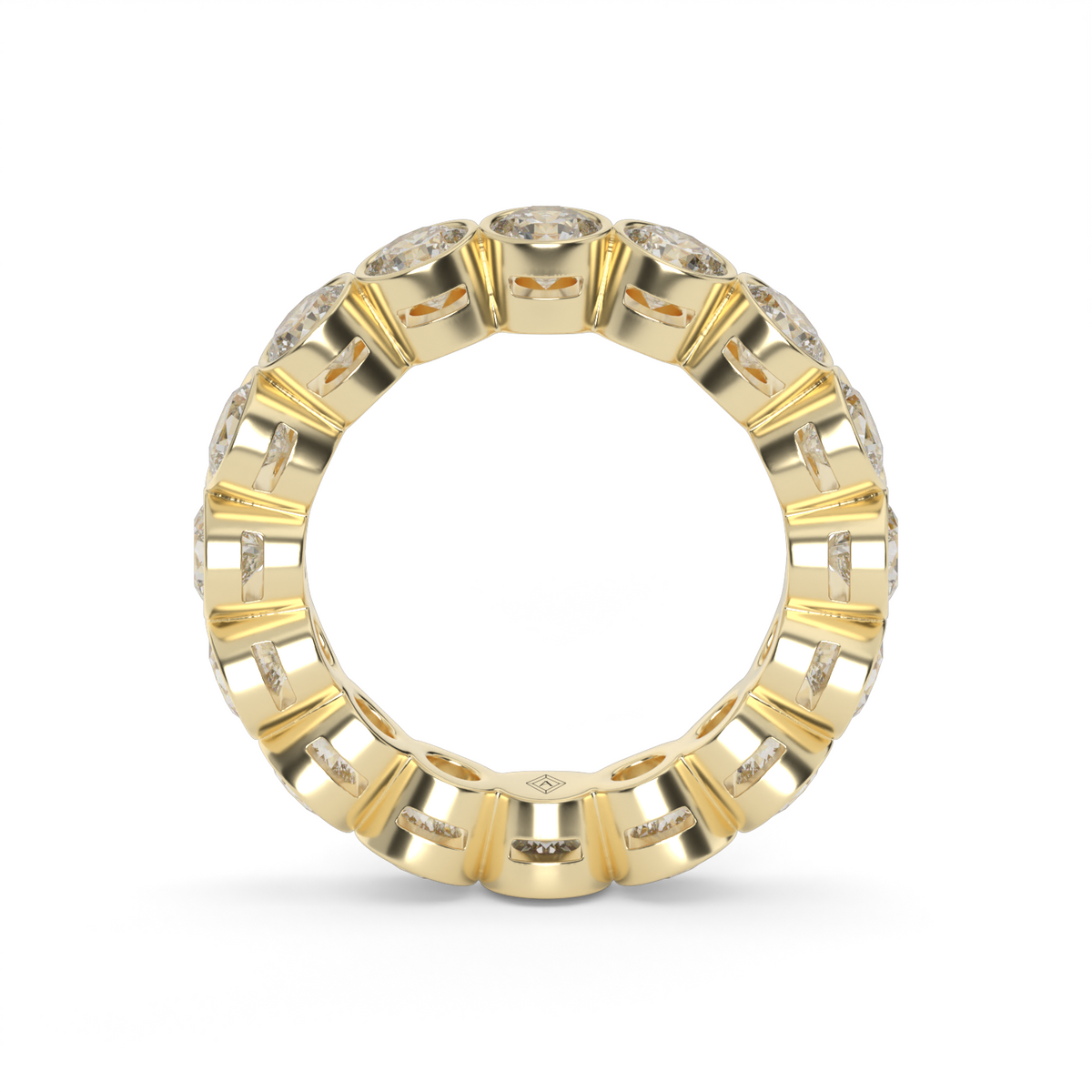Round Bezel Eternity Ring — 14K Yellow Gold / 4 / Lab Diamond (image)