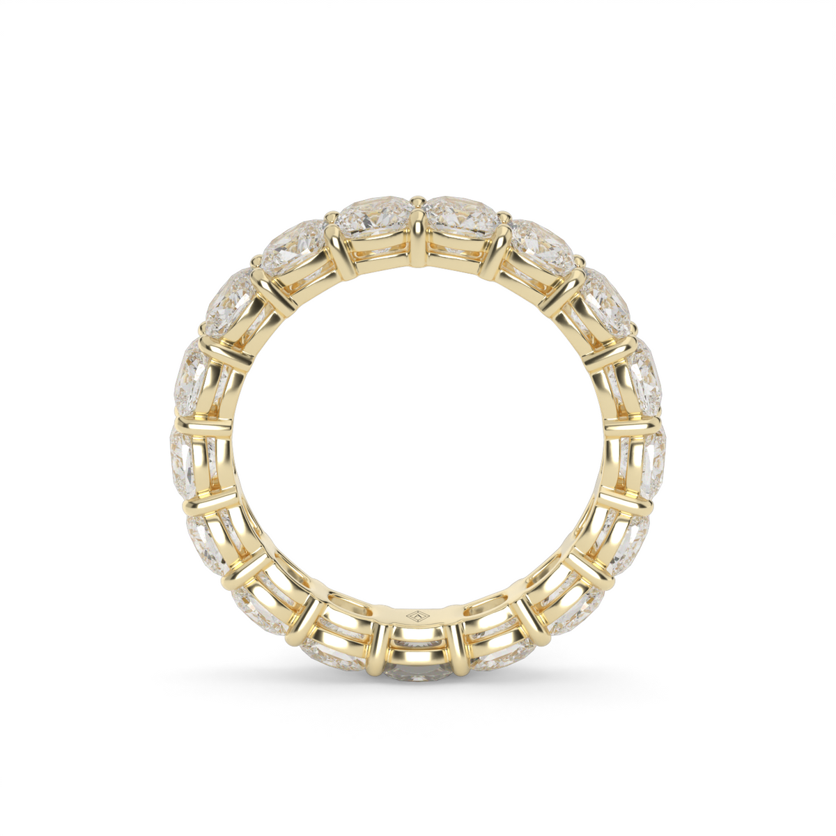 Cushion Cut Diamond Eternity Ring — 14K Yellow Gold / 4 / Lab Diamond (image)