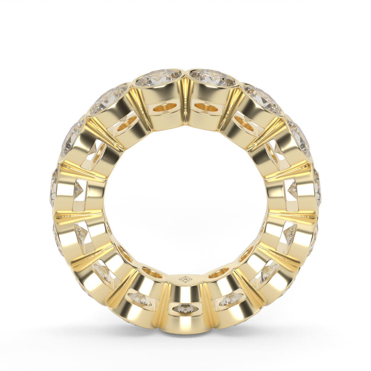 Round Bezel Eternity Ring — 14K Yellow Gold / 6 / Lab Diamond (image)