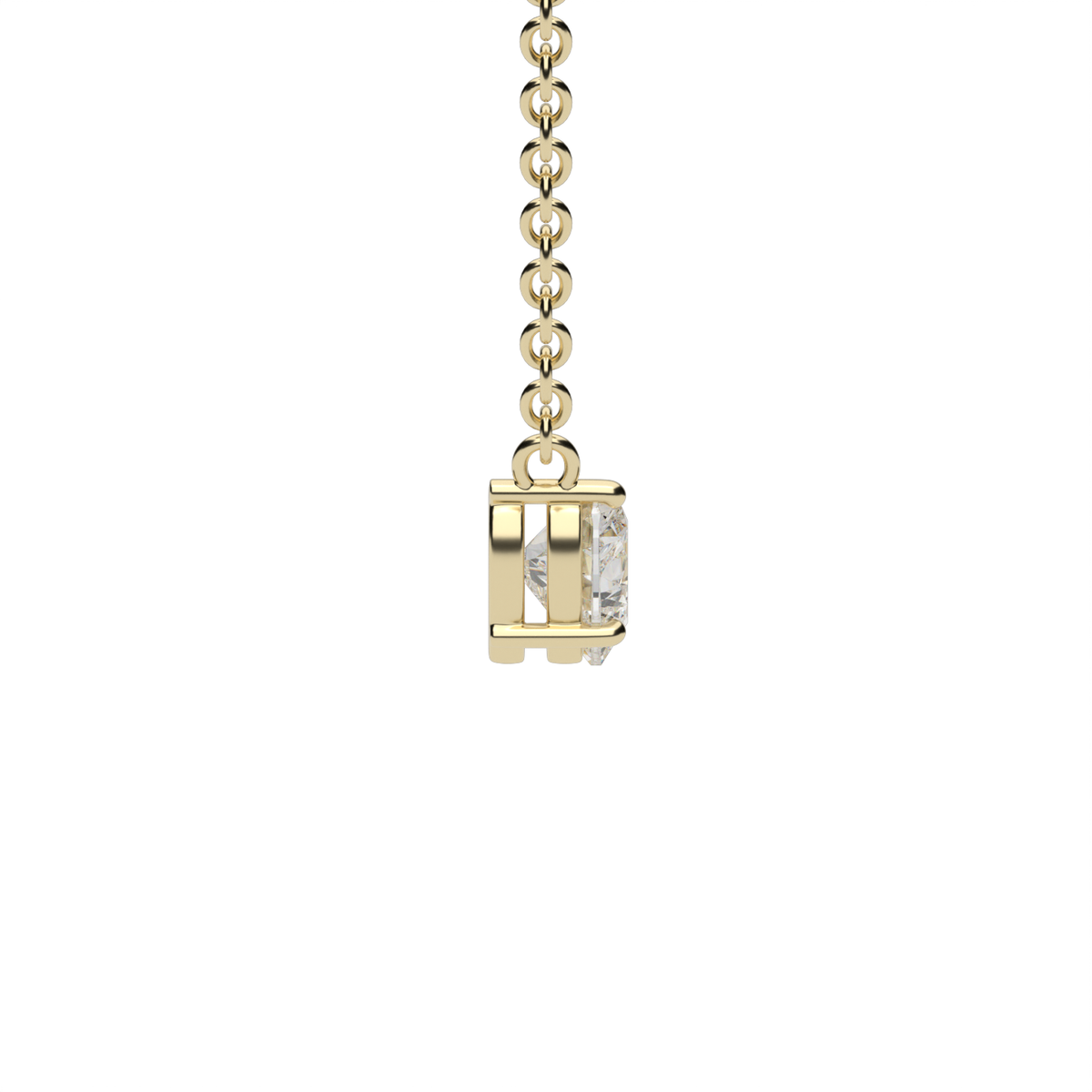 Classic Heart-Shaped Diamond Pendant — 14K Yellow Gold / Lab Diamond (image)