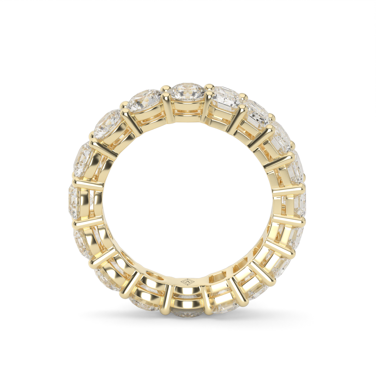 4.5 Carat Mixed Cut Emerald and Round Diamond Ring — 14K Yellow Gold / Lab Diamond (image)