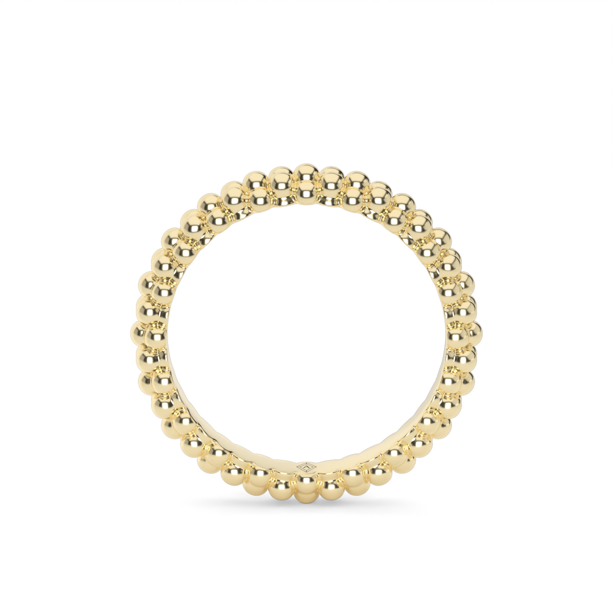 Modern Beaded Wedding Ring — 14K Yellow Gold (image)