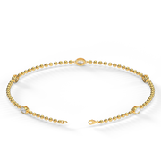  Yellow Gold East West Oval Cut Diamond Bracelet With Bezel Setting.