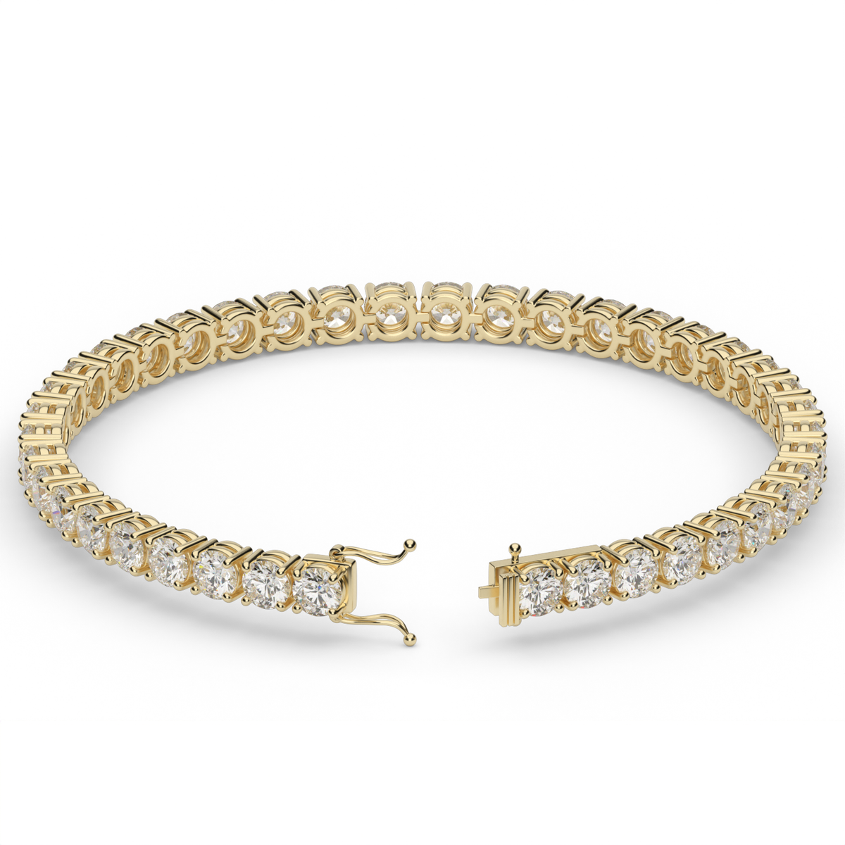 10 Carat Four Prong Diamond Tennis Bracelet — 14K Yellow Gold / Lab Diamond (image)