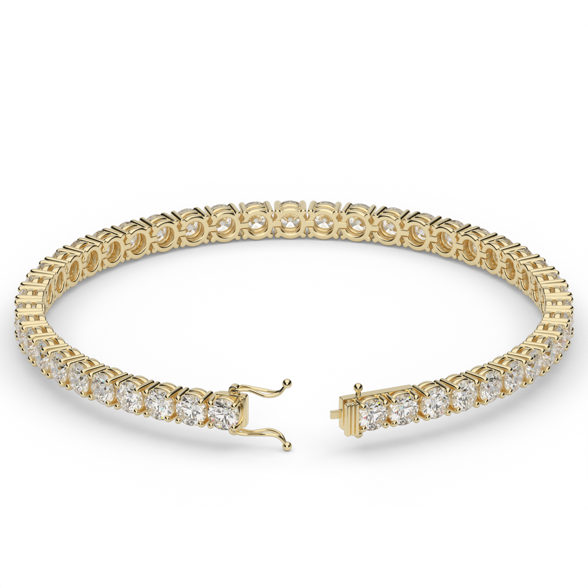 8 Carat Four Prong Diamond Tennis Bracelet — 14K Yellow Gold / Lab Diamond (image)