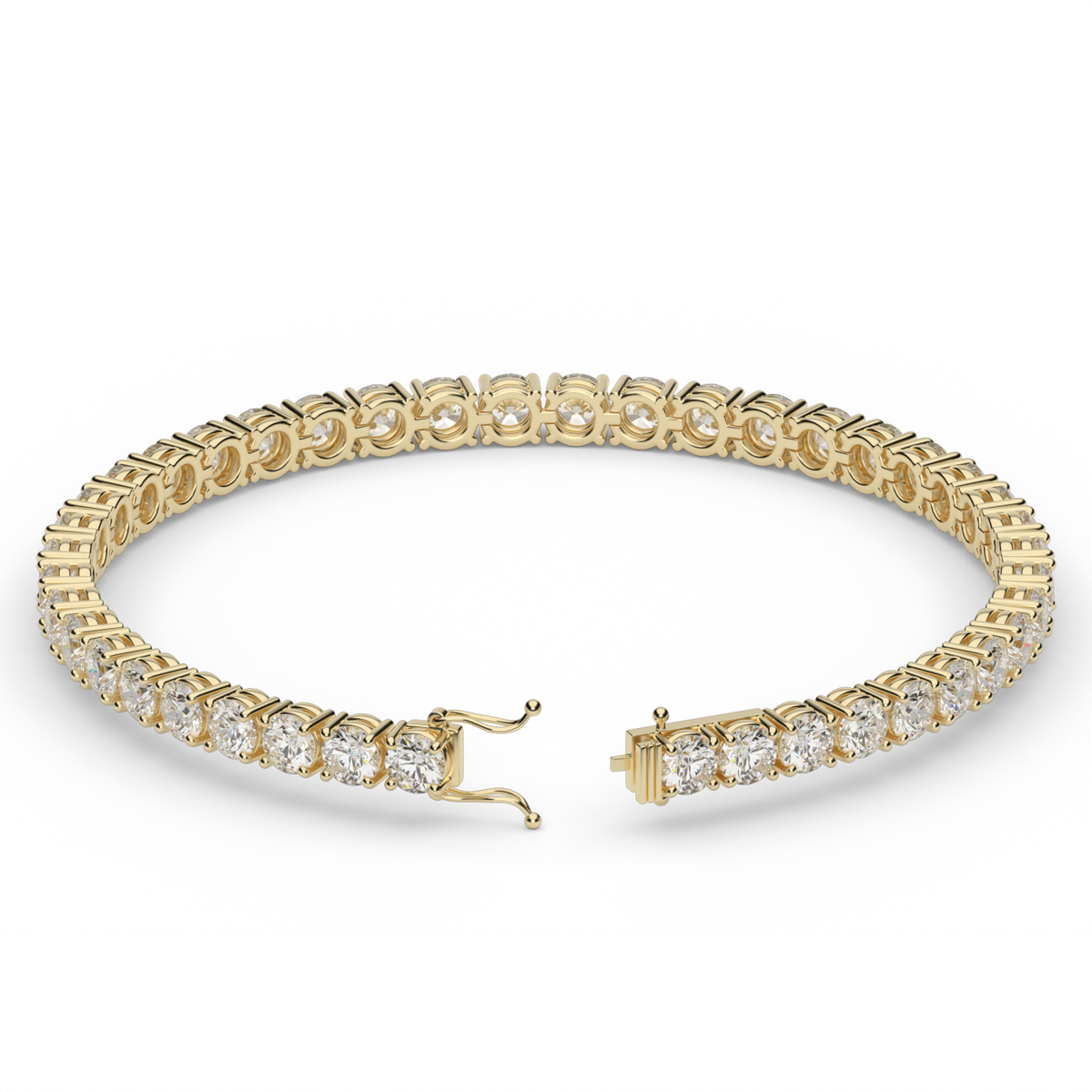 9 Carat Four Prong Diamond Tennis Bracelet — 14K Yellow Gold / Lab Diamond (image)
