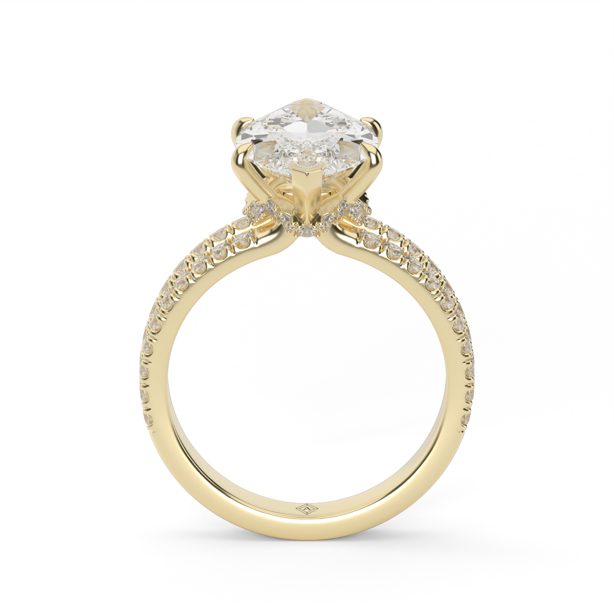 Split Shank   Pavé Engagement Ring — 14K Yellow Gold / Marquise / Lab Diamond (image)