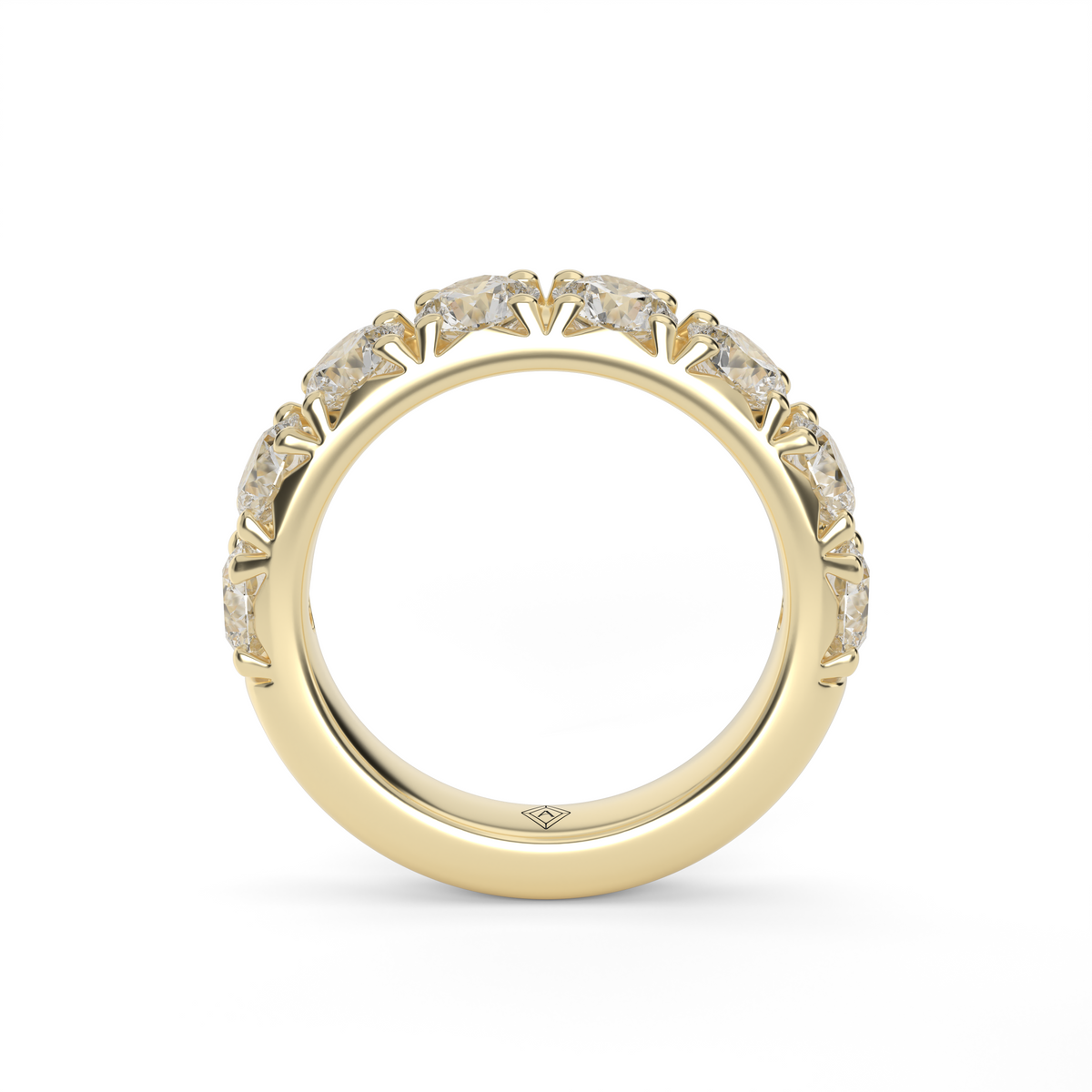 2 Carat French Pave Diamond Anniversary Ring — 14K Yellow Gold / Lab Diamond (image)