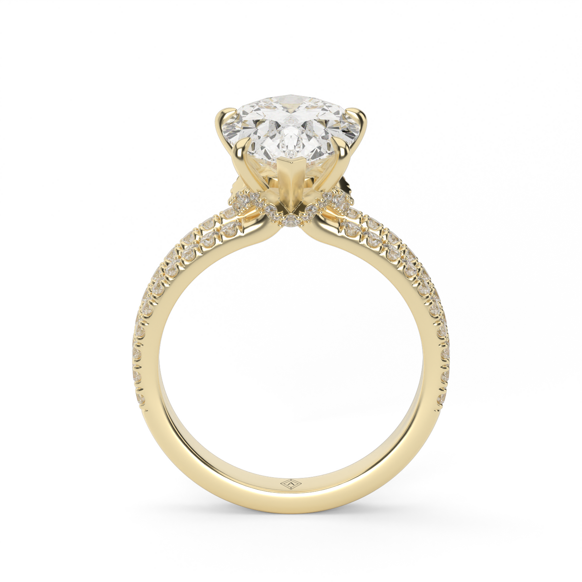 Split Shank   Pavé Engagement Ring — 14K Yellow Gold / Pear / Lab Diamond (image)