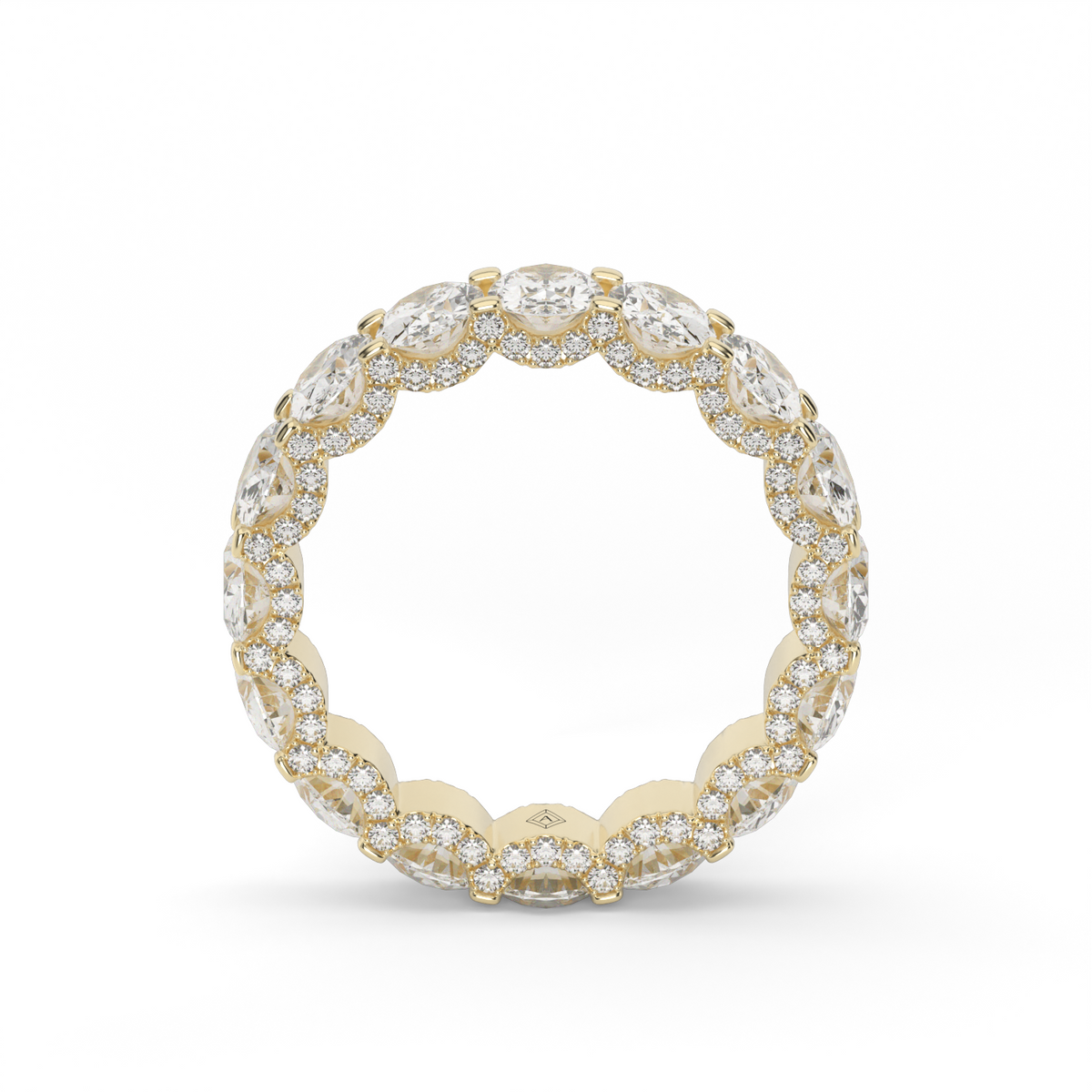Elegant Oval  Eternity Ring — 14K Yellow Gold / Lab Diamond (image)