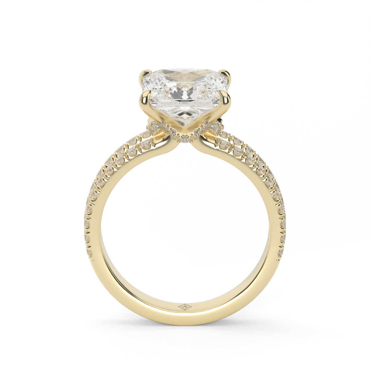 Split Shank   Pavé Engagement Ring — 14K Yellow Gold / Princess / Lab Diamond (image)