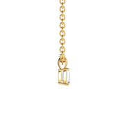 Yellow Gold Emerald Cut Diamond Solitaire Pendant With Prong Setting