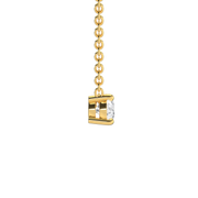 Yellow Gold Pear Shape Diamond Solitaire Pendant With Prong Setting
