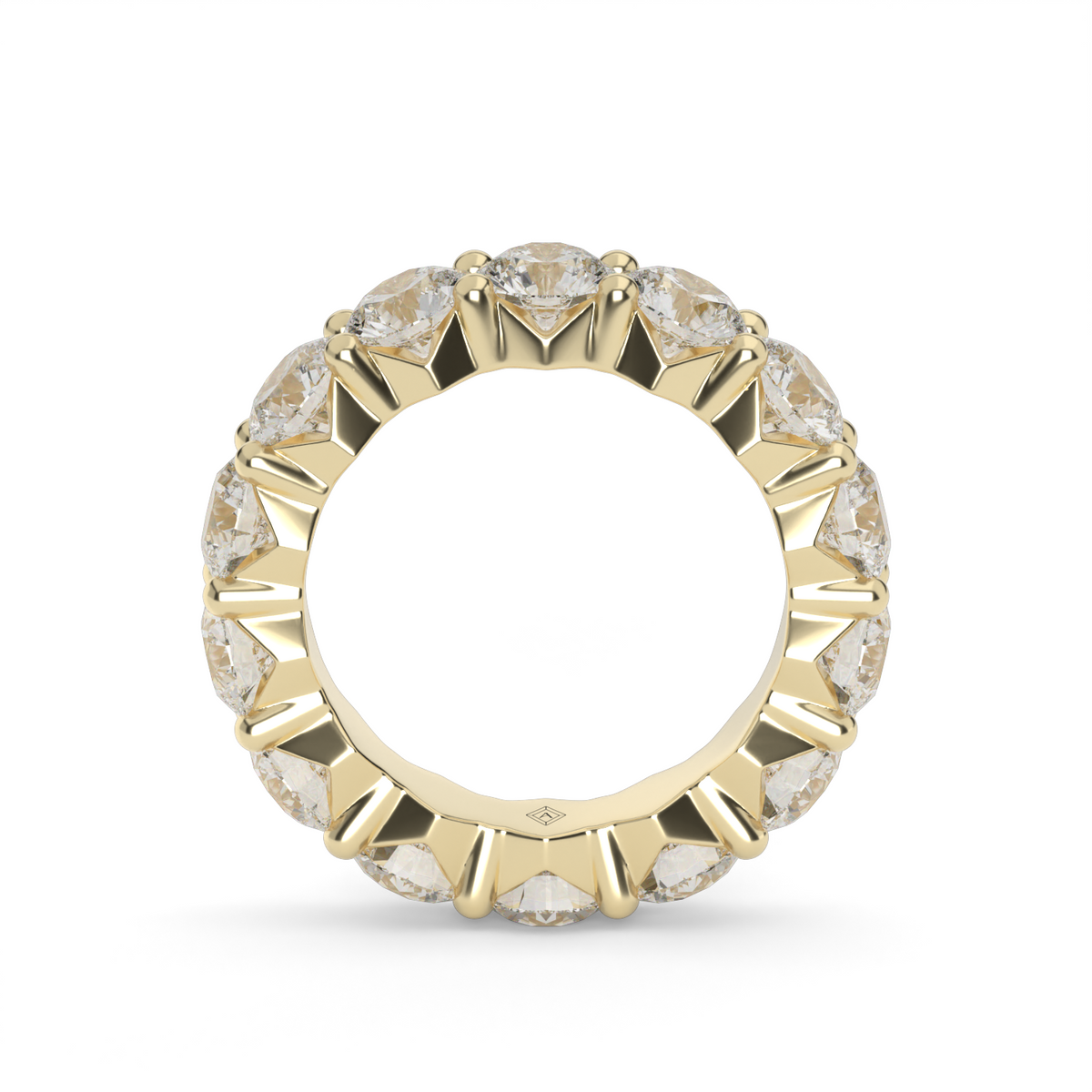 5 Ct Shared Prong Round Diamond Eternity Ring — 14K Yellow Gold / Lab Diamond (image)