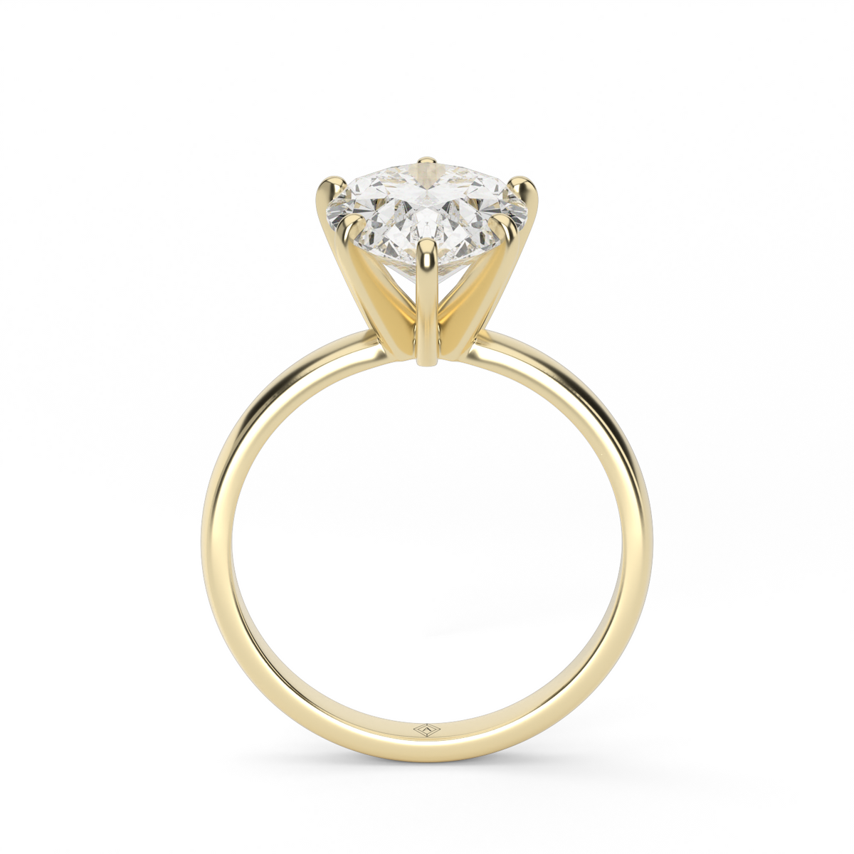 Comfort Fit Solitaire Engagement Ring (Six Prong) — 14K Yellow Gold / Pear (image)