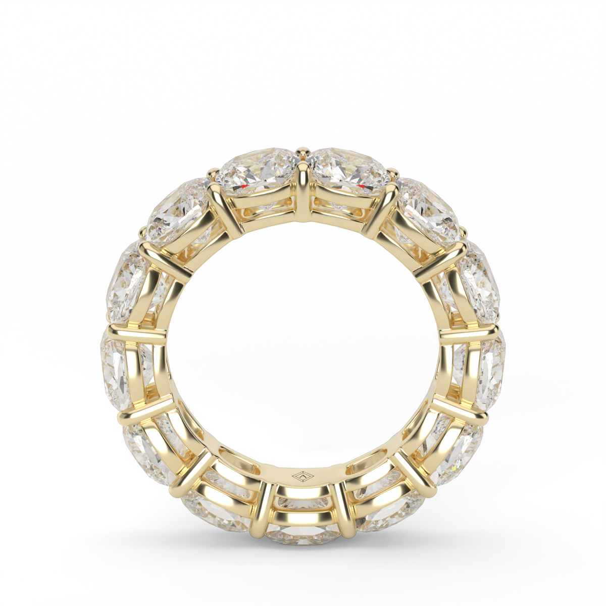 Cushion Cut Diamond Eternity Ring — 14K Yellow Gold / 6 / Lab Diamond (image)