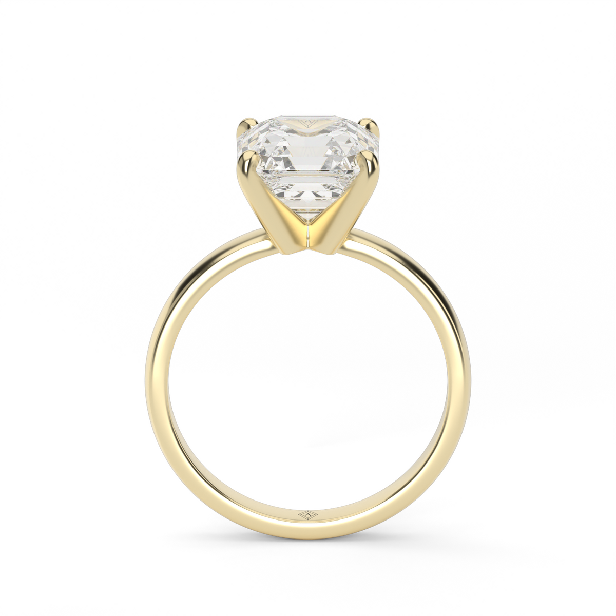 Comfort Fit Solitaire Engagement Ring (Six Prong) — 14K Yellow Gold / Asscher (image)