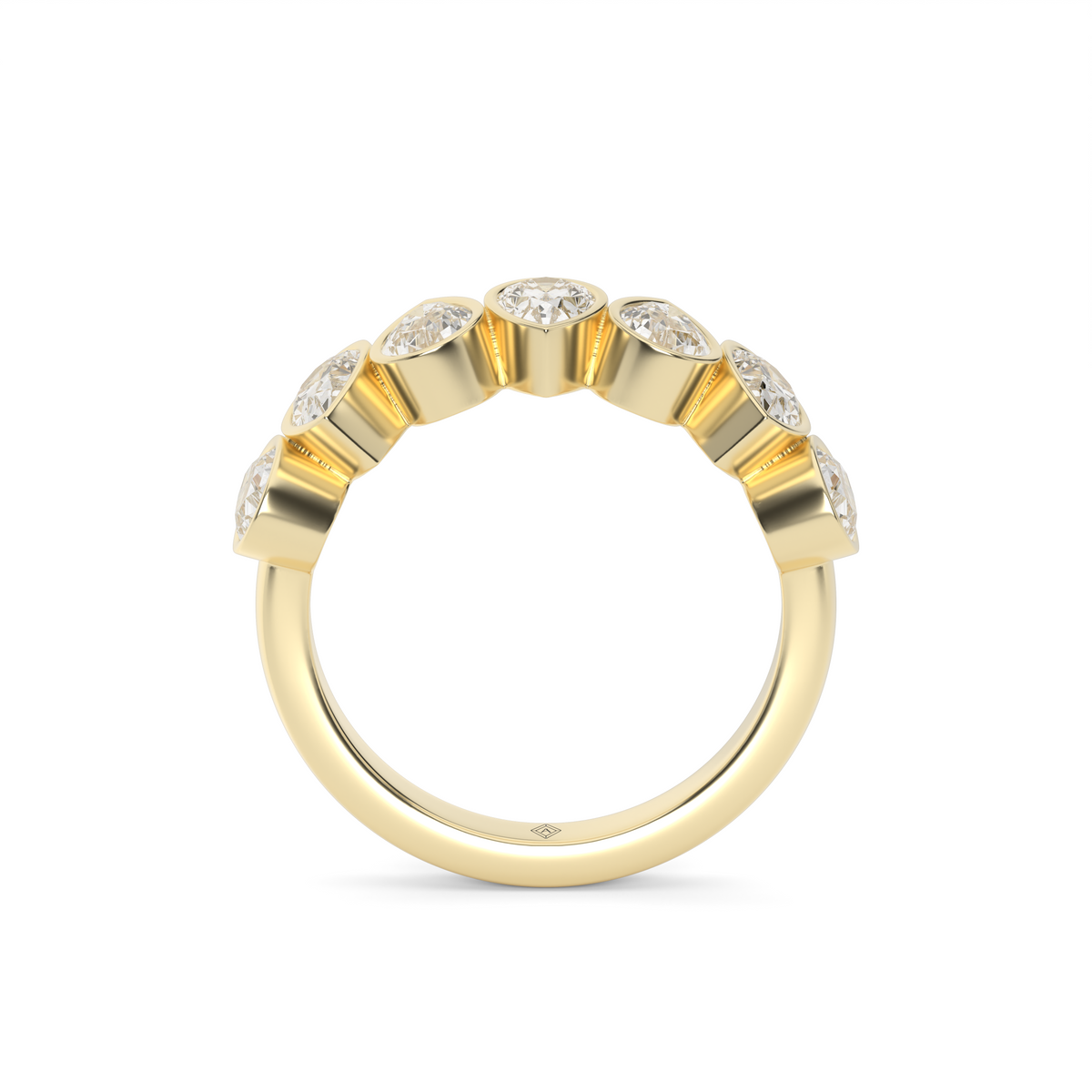 2 Carat Alternating Pear Shape Diamond Anniversary Ring — 14K Yellow Gold / Lab Diamond (image)