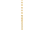 Yellow Gold Round Shape Diamond Pave Cross Pendant With Share Prong Setting